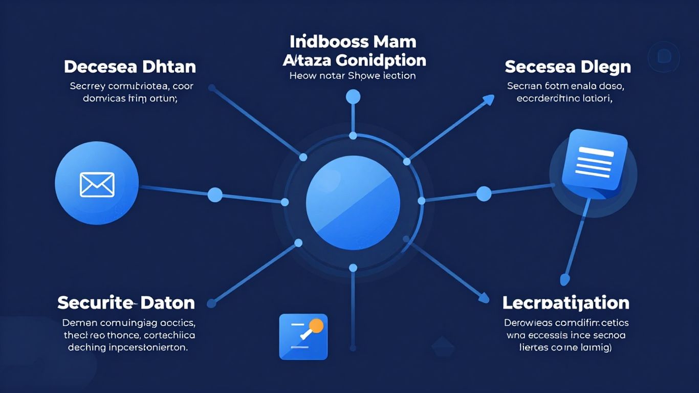 Technical illustration of DKIM and DMARC email authentication.