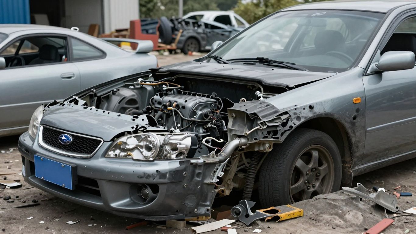 Subaru Impreza wreckers dismantling car for parts
