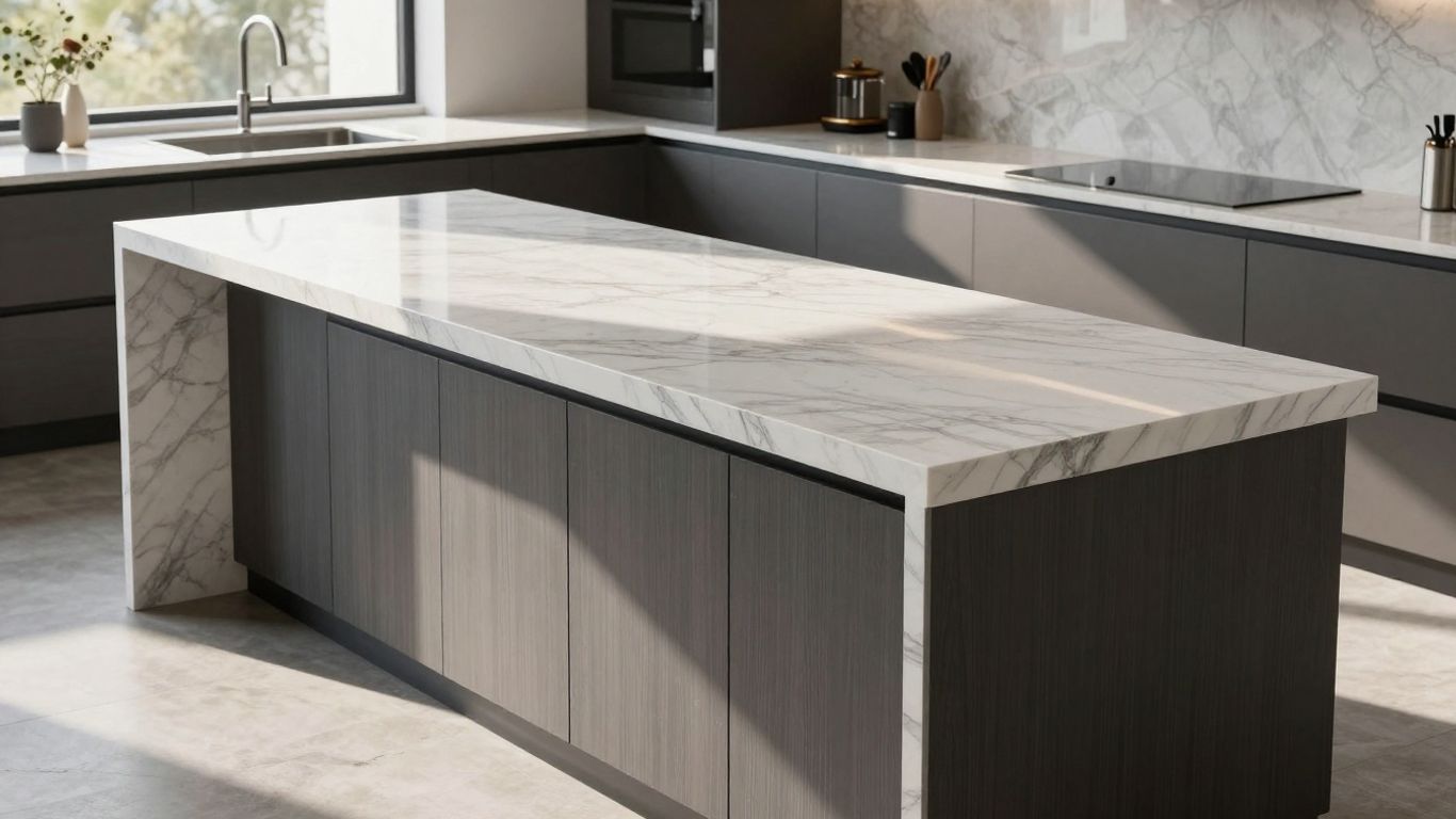 Silestone kitchen countertop with elegant veining.