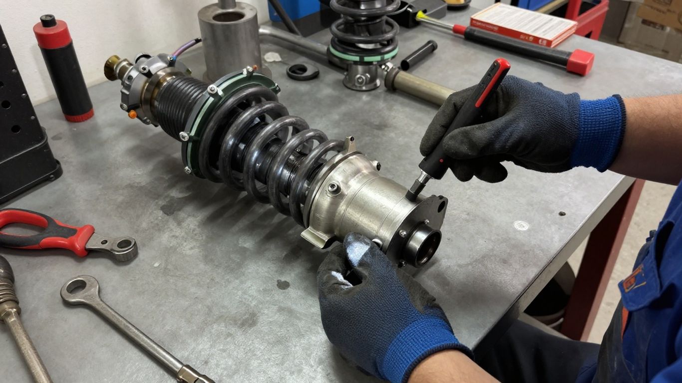 Mechanic inspecting used X-Trail component