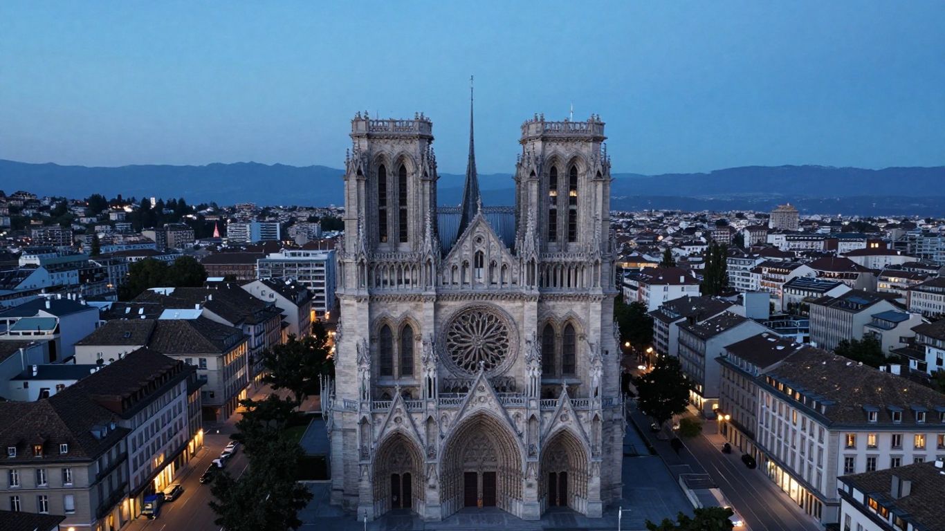 Vue panoramique sur les toits de la ville de Genève