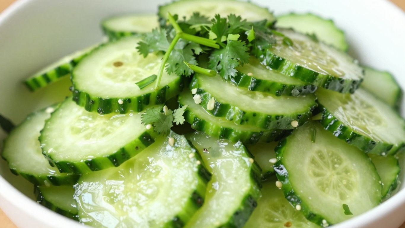 Din Tai Fung cucumber salad in a bowl