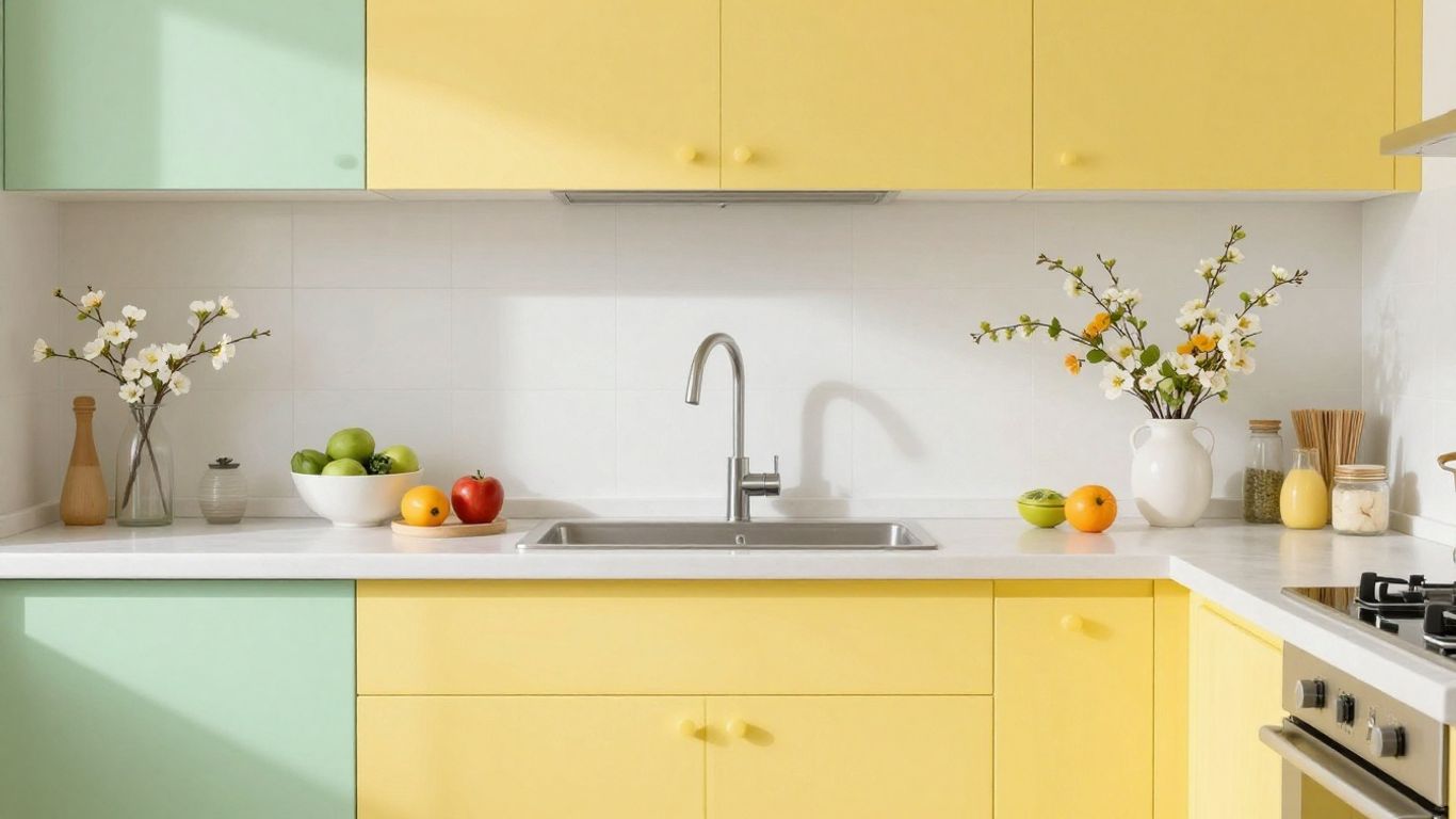 Spring kitchen colors with natural elements.