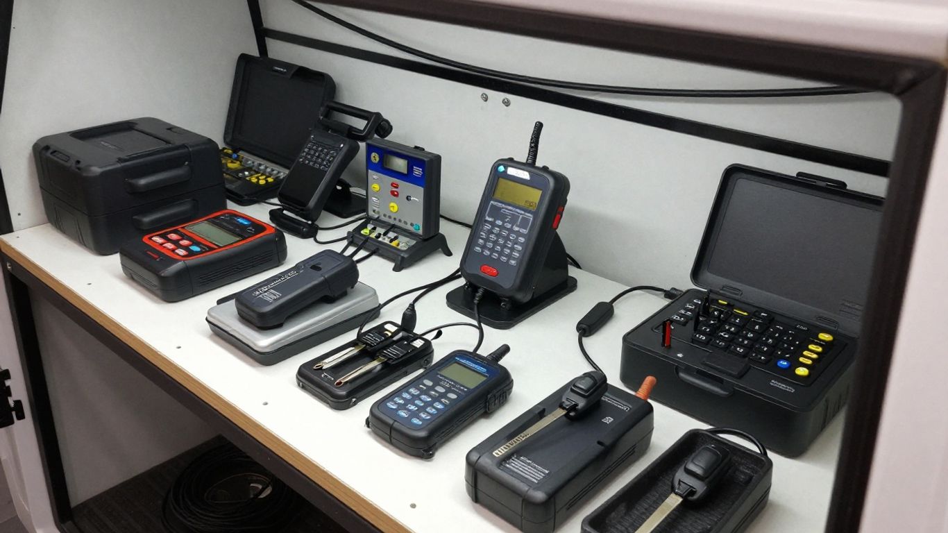 Mobile technician's van workshop interior