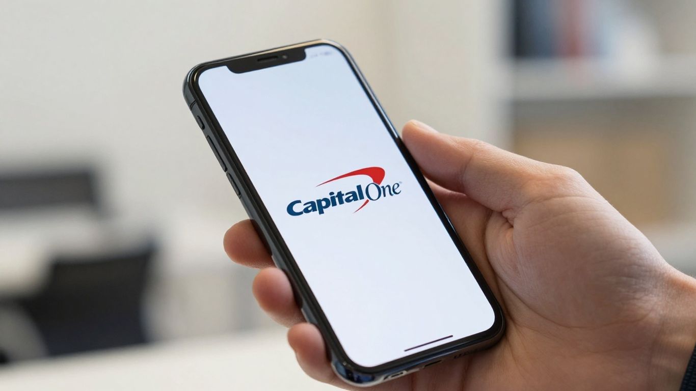 Capital One customer service contact information on a smartphone.