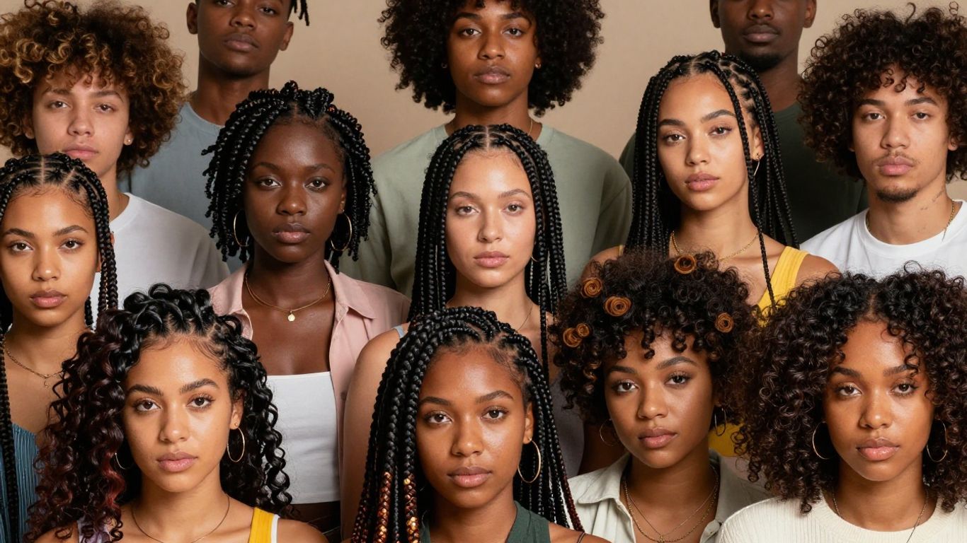 Diverse people with stylish protective hairstyles.