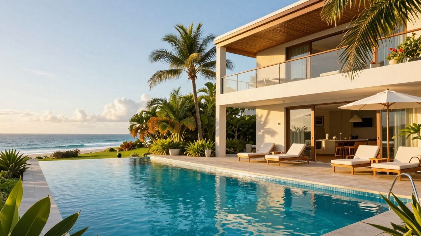 Luxury Gold Coast holiday rental with pool and ocean view.