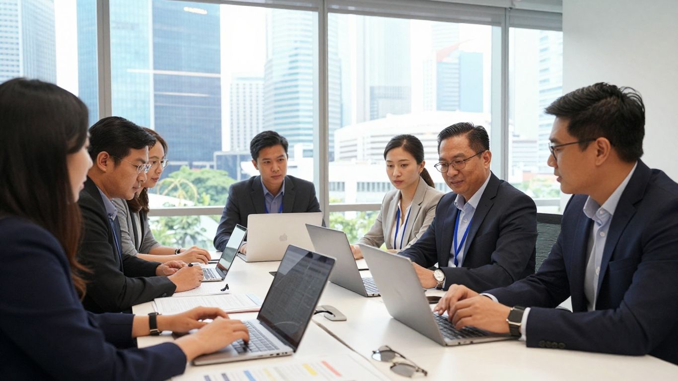 Singapore marketing team reviewing campaign strategy