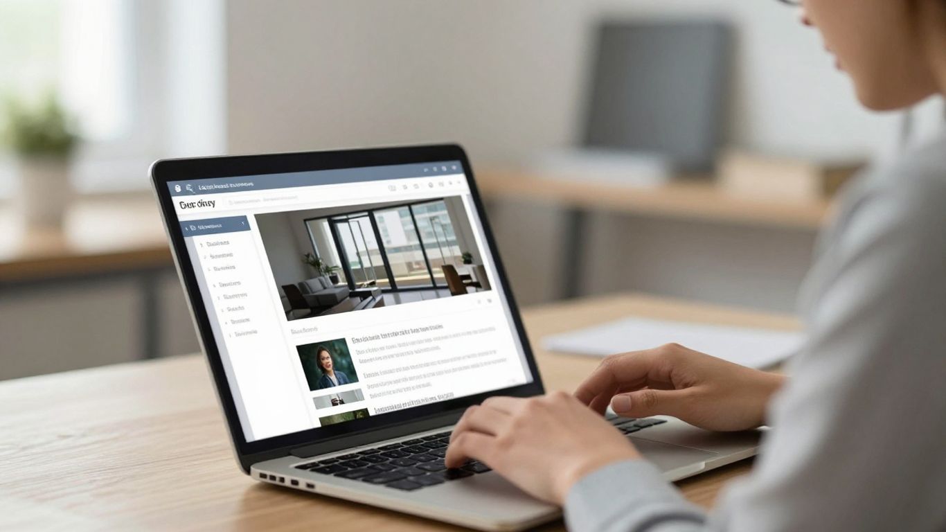 Person using laptop for life insurance leads