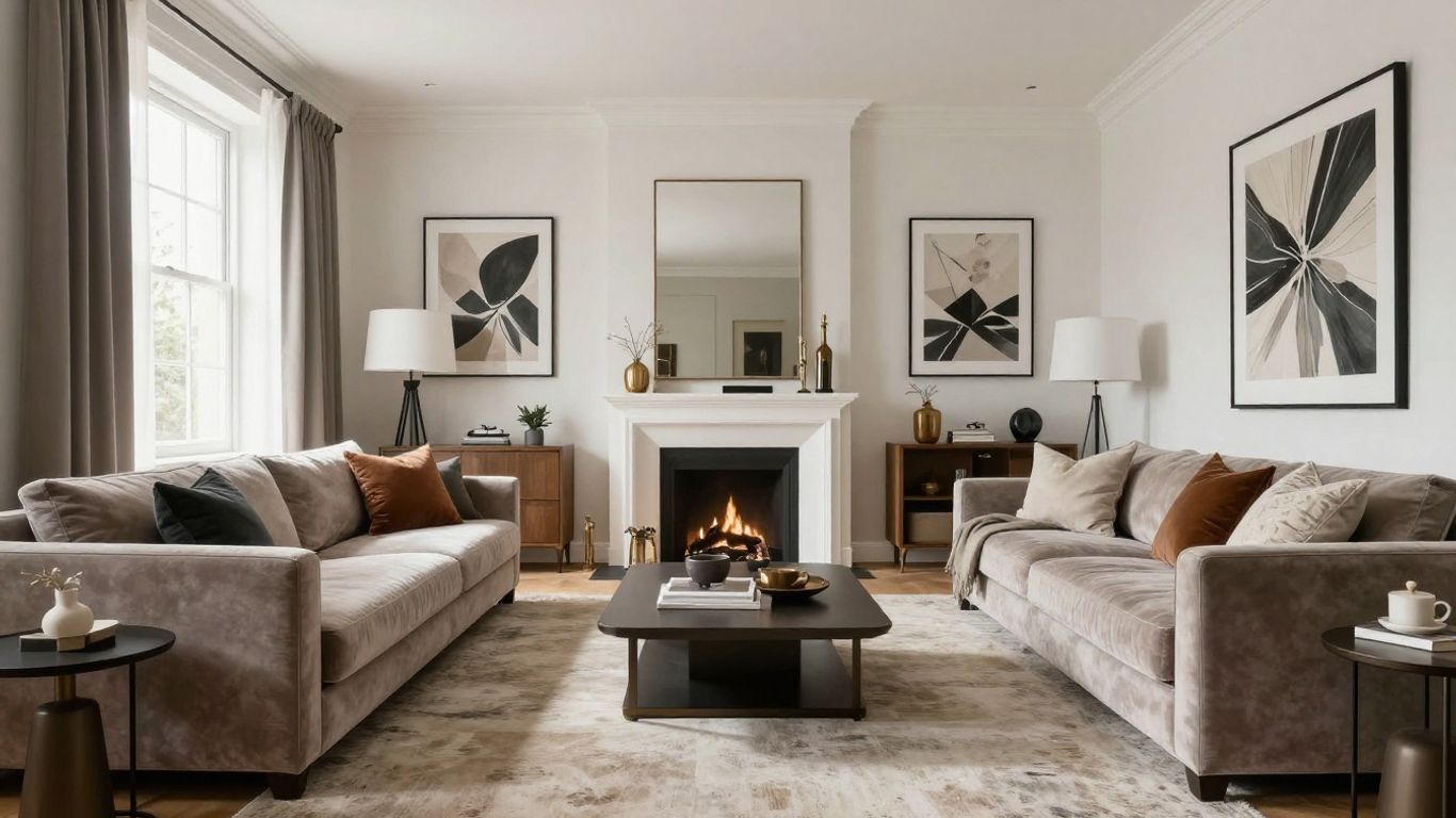 Stylish Airbnb interior design with modern furniture and decor.