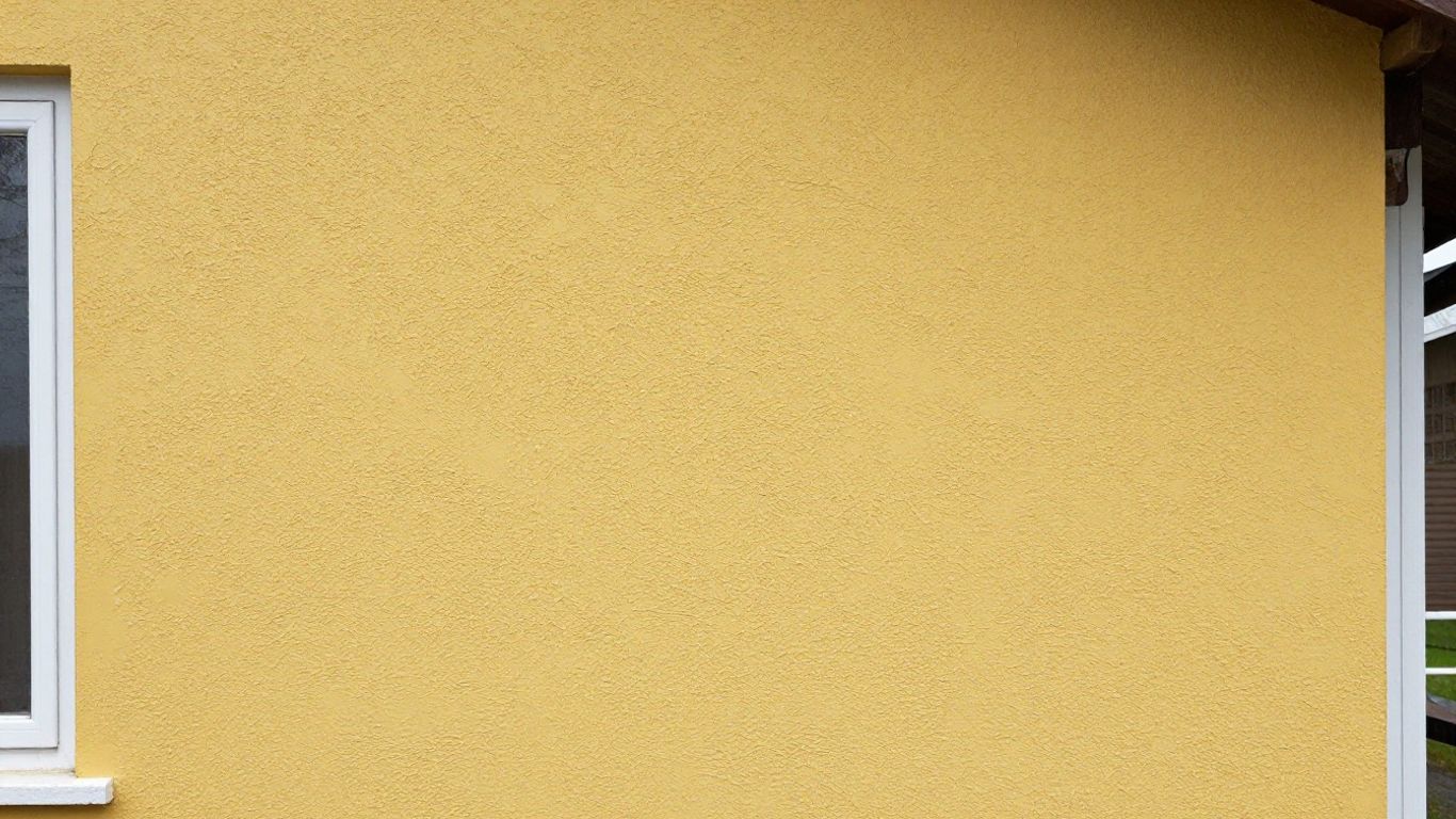 Stucco exterior wall ready for monsoon rains.