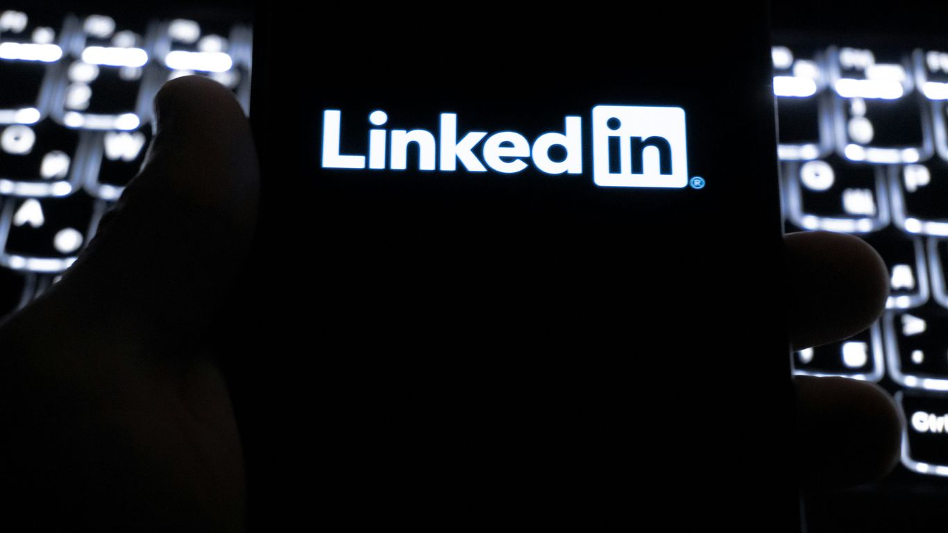 Linkedin logo on a smartphone screen
