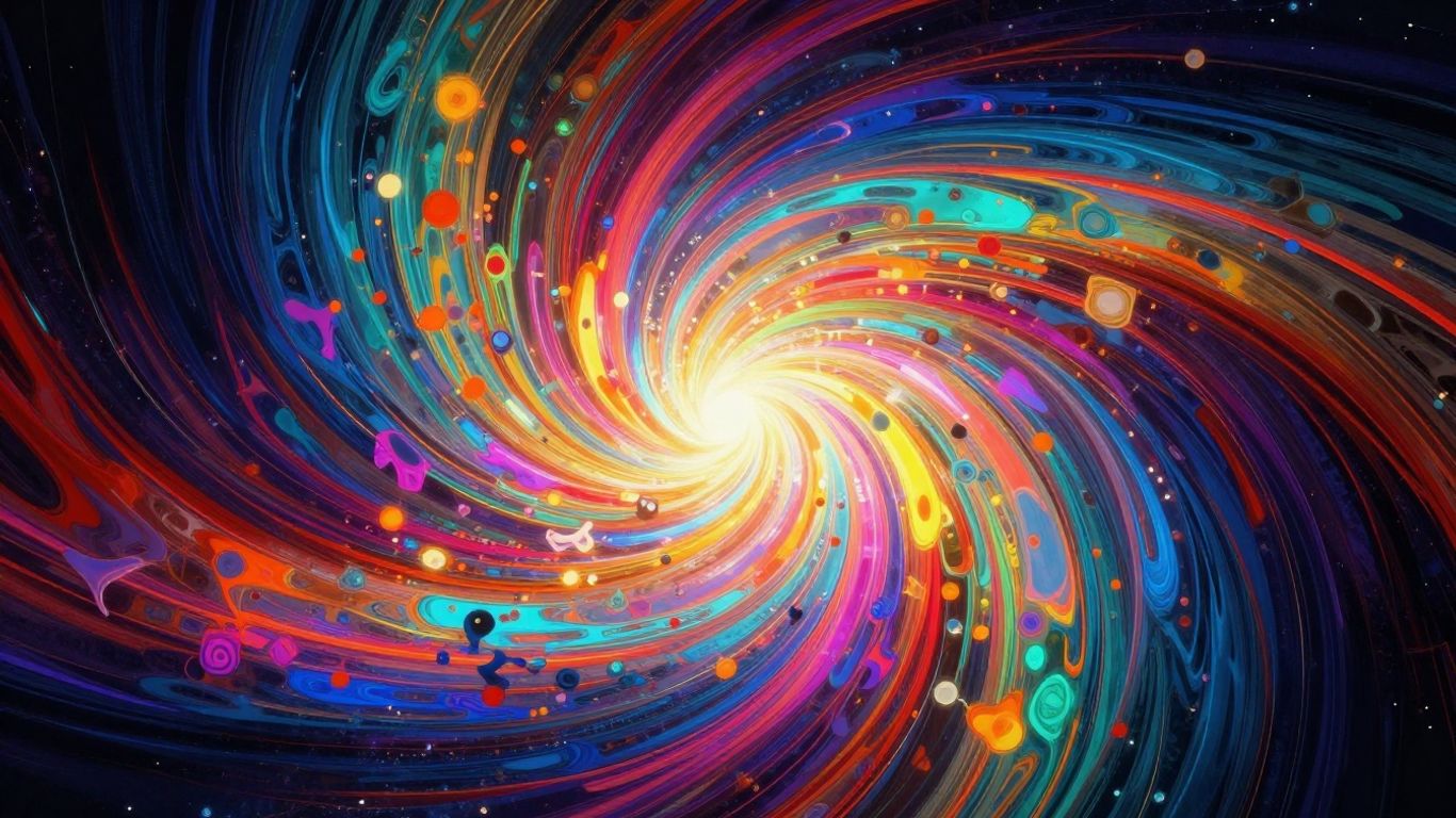 Abstract digital art with vibrant colors and light.