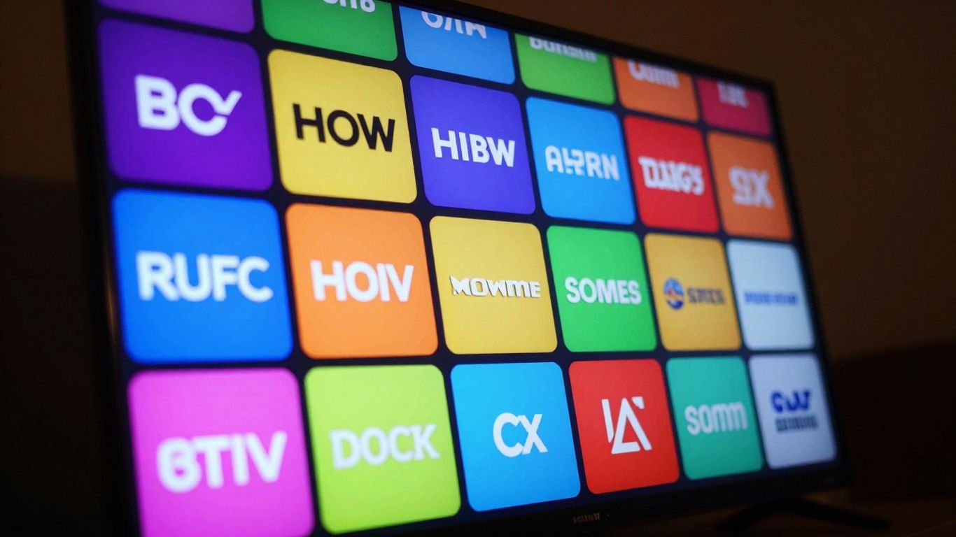 شاشة تلفزيون تعرض قنوات IPTV