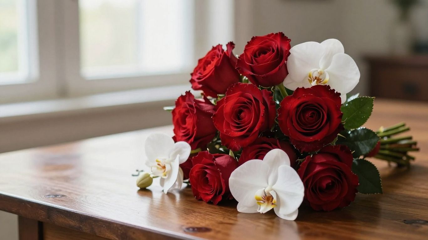 Romantic floral arrangement for an anniversary event