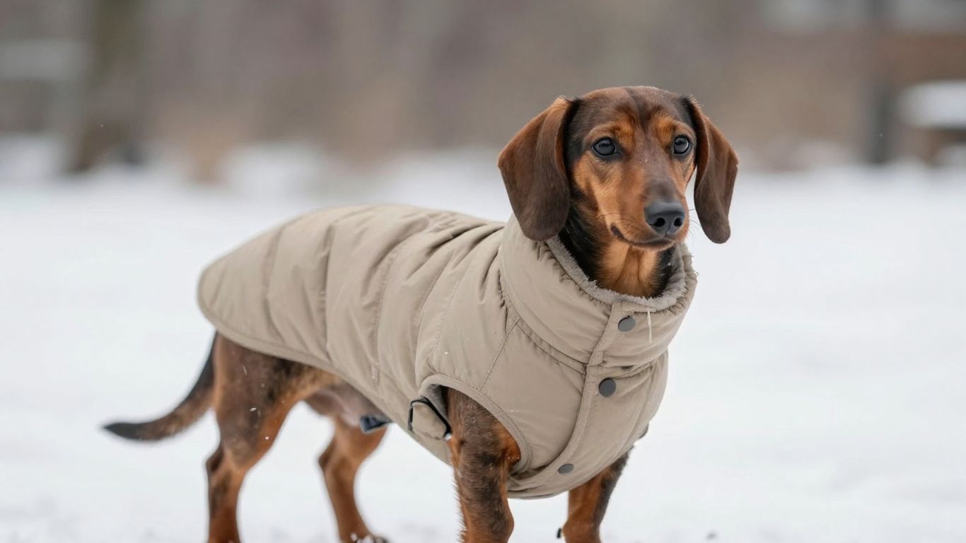 Dackel im Wintermantel