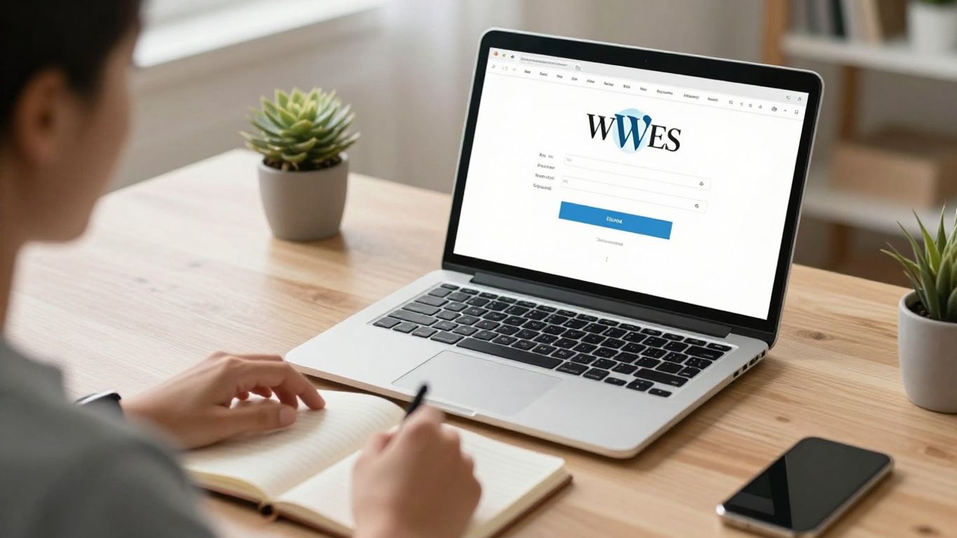 Person checking WordPress login details on laptop