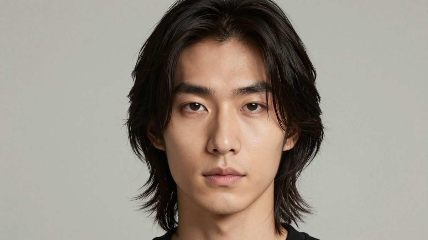 Man with long layered hair, oval face.