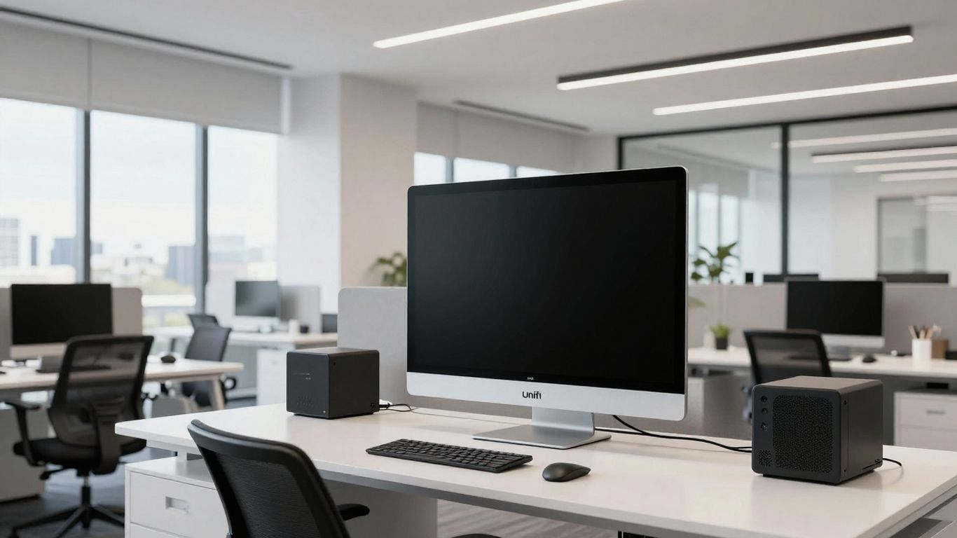 UniFi network installation in a Brisbane office.