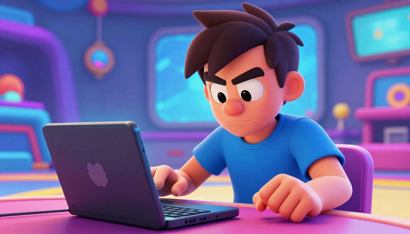 Um jogador focado e habilidoso manuseando um smartphone durante uma partida intensa de Brawl Stars, com gráficos vibrantes do jogo ao fundo