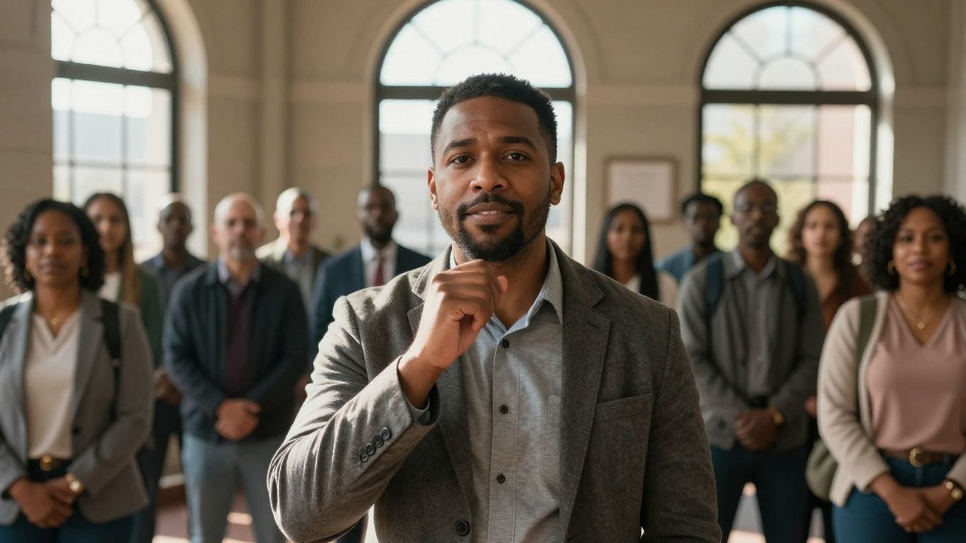 Lawyer helping person with deportation defense