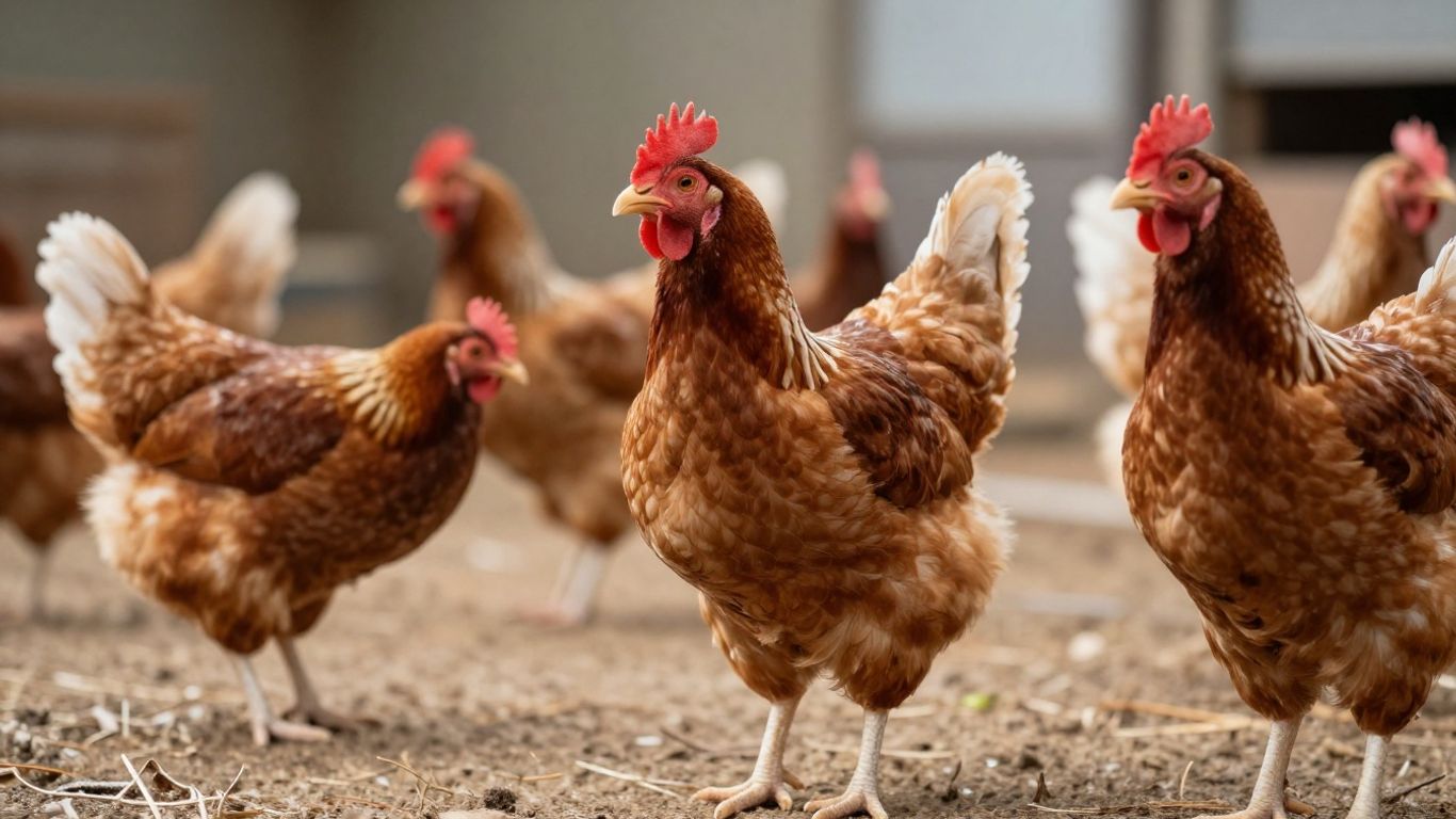 Zdrowe kury nioski w kurniku