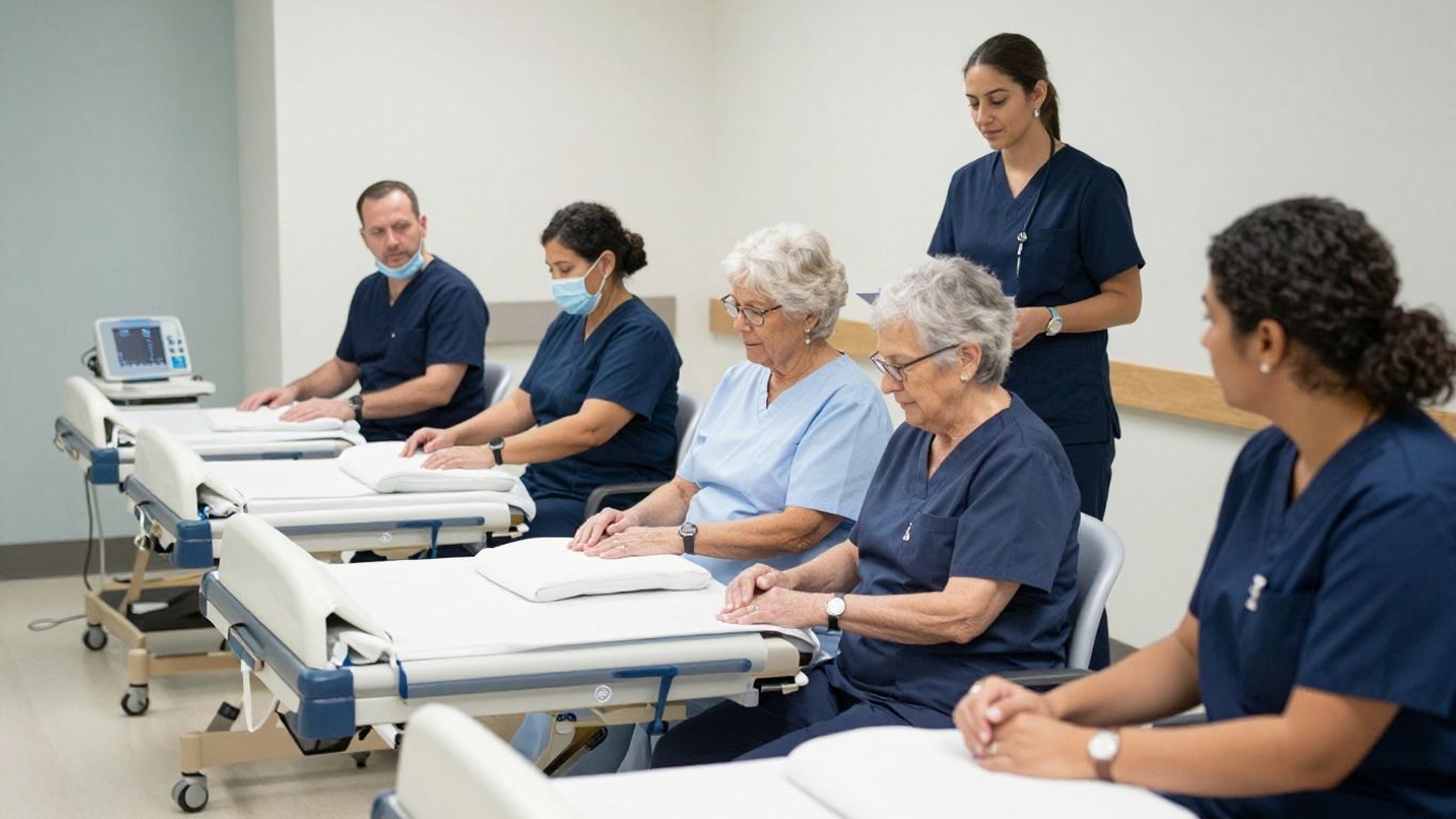 CNA students in a supervised clinical training setting