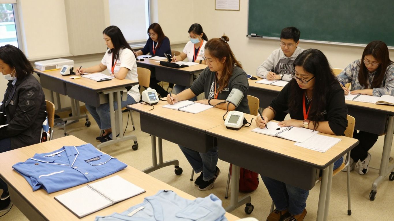 CNA training classroom with medical equipment