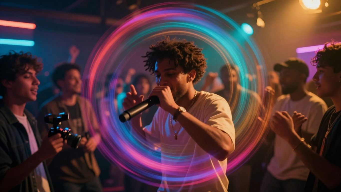 AI music video creation scene