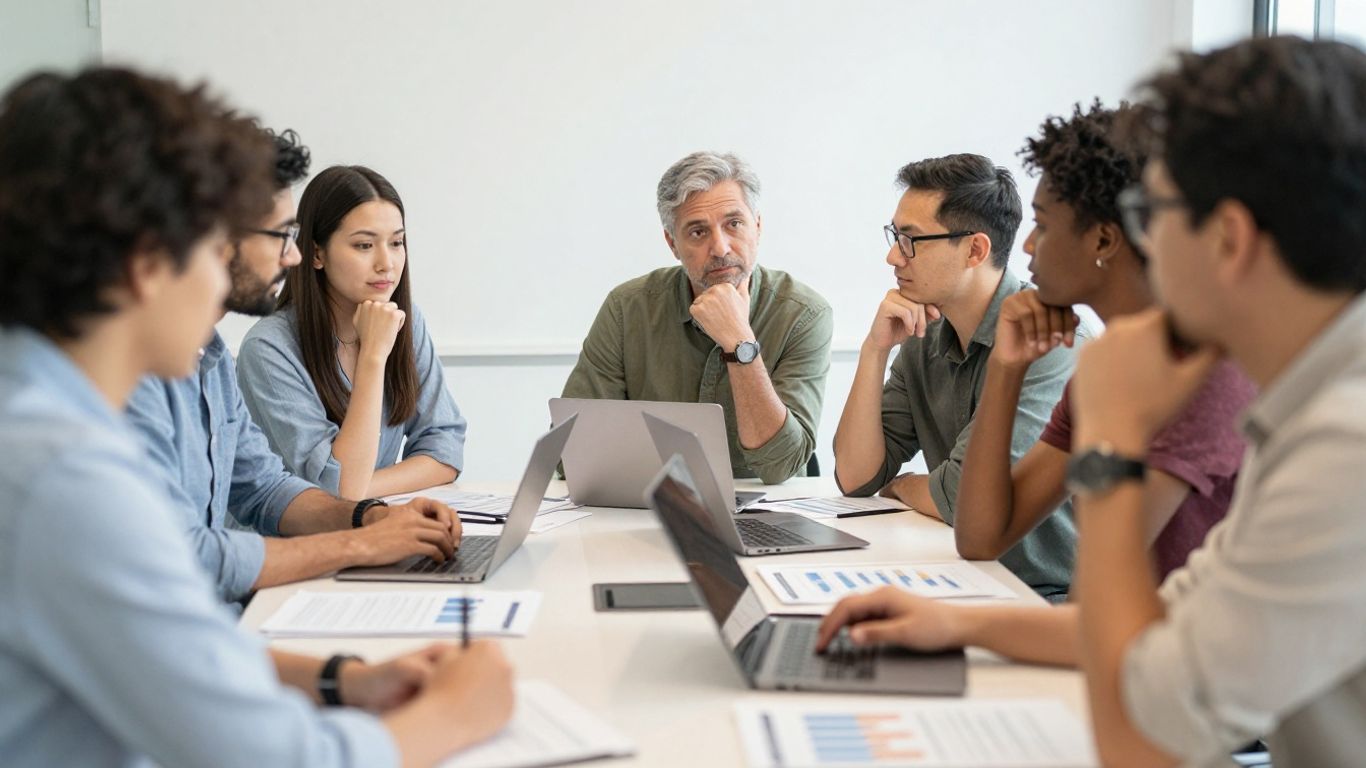 Executive planning revenue strategy with technology team