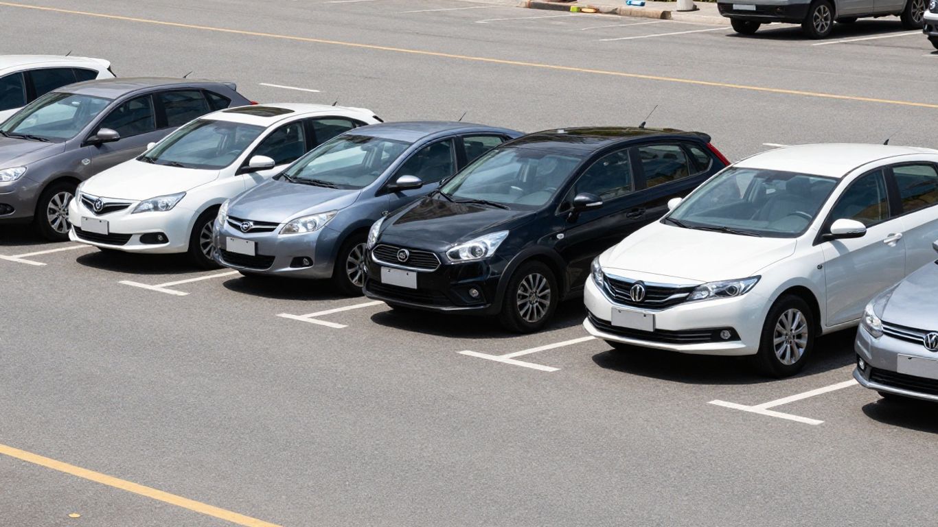Fahrzeugmodelle auf einem Parkplatz