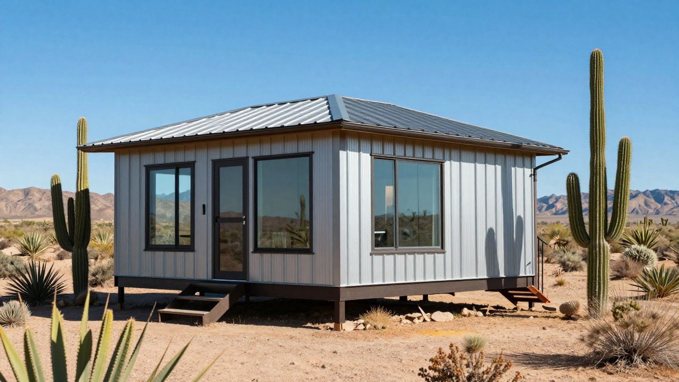 Modern tiny home in the Arizona desert.