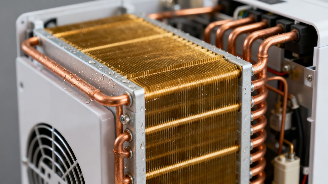 A close look at internal dehumidifier cooling components