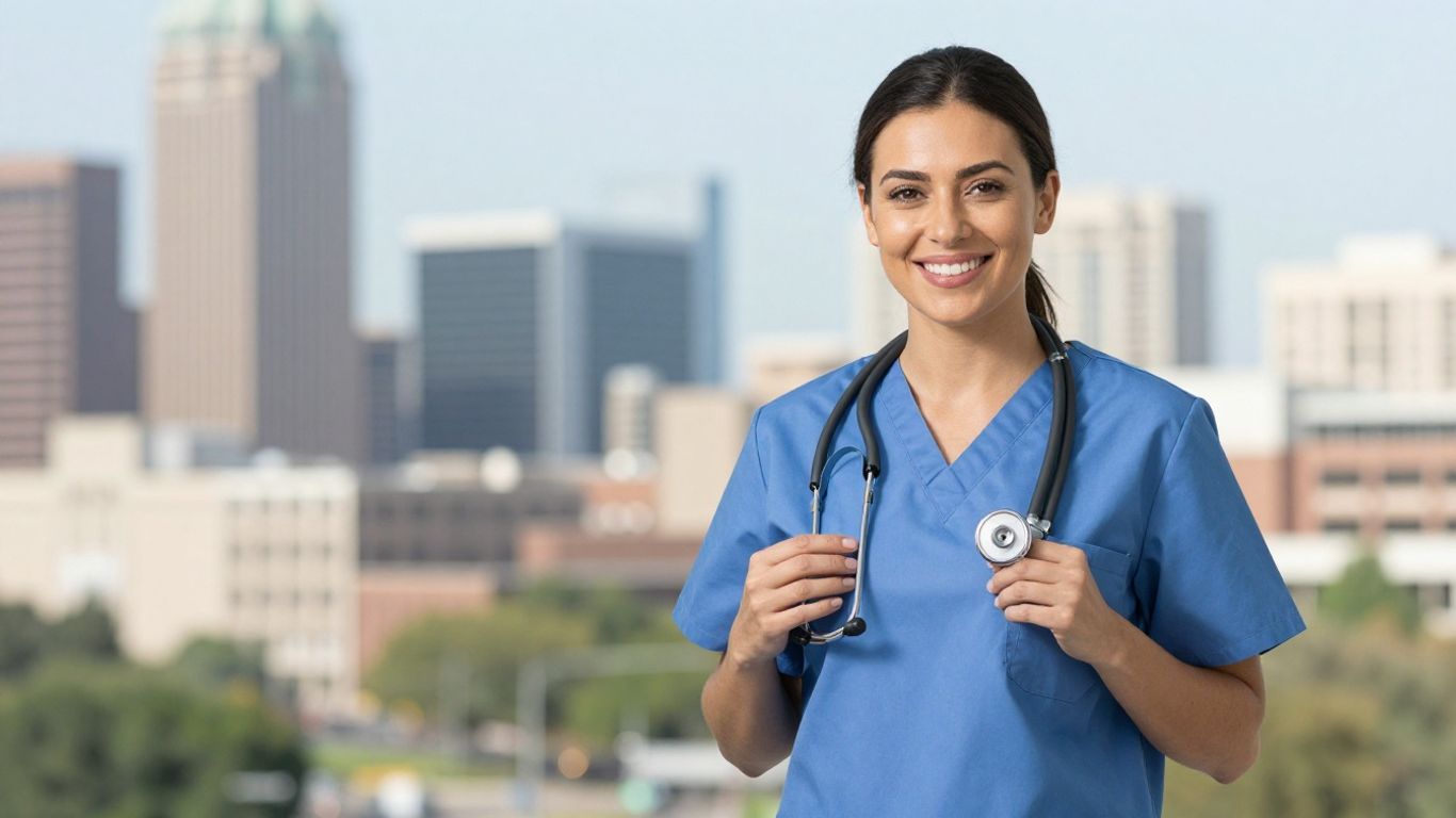 Nursing assistant in Dallas-Fort Worth with stethoscope