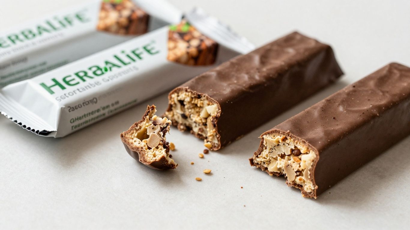 Herbalife protein bars on a clean surface.