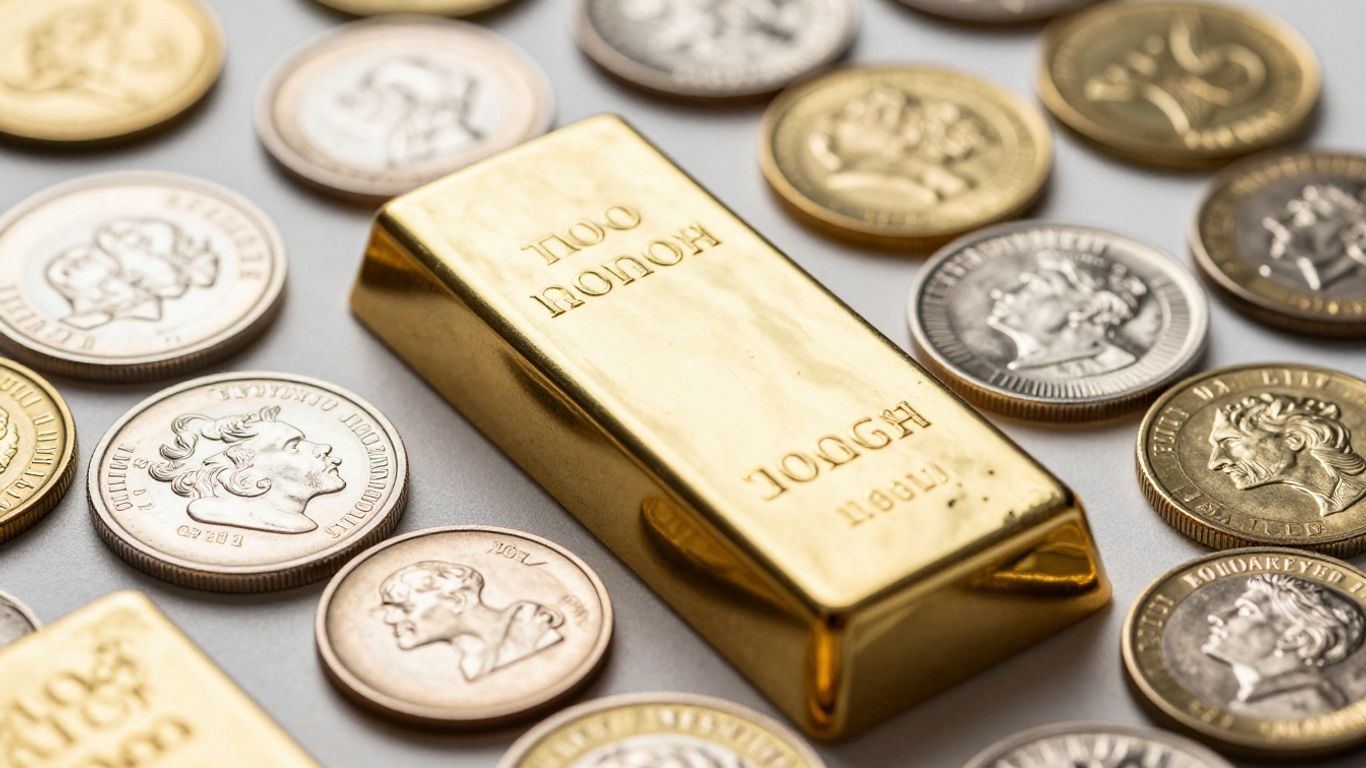 金、银、铂金硬币和锭块。
