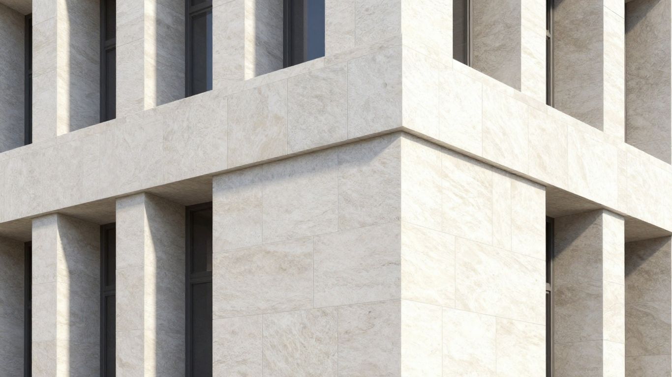 白色石灰石建筑外墙草图