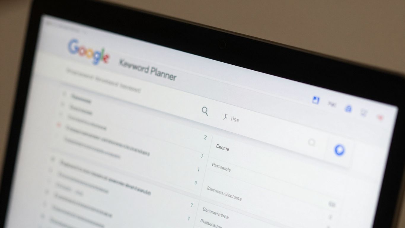 Google Keyword Planner interface on a computer screen.