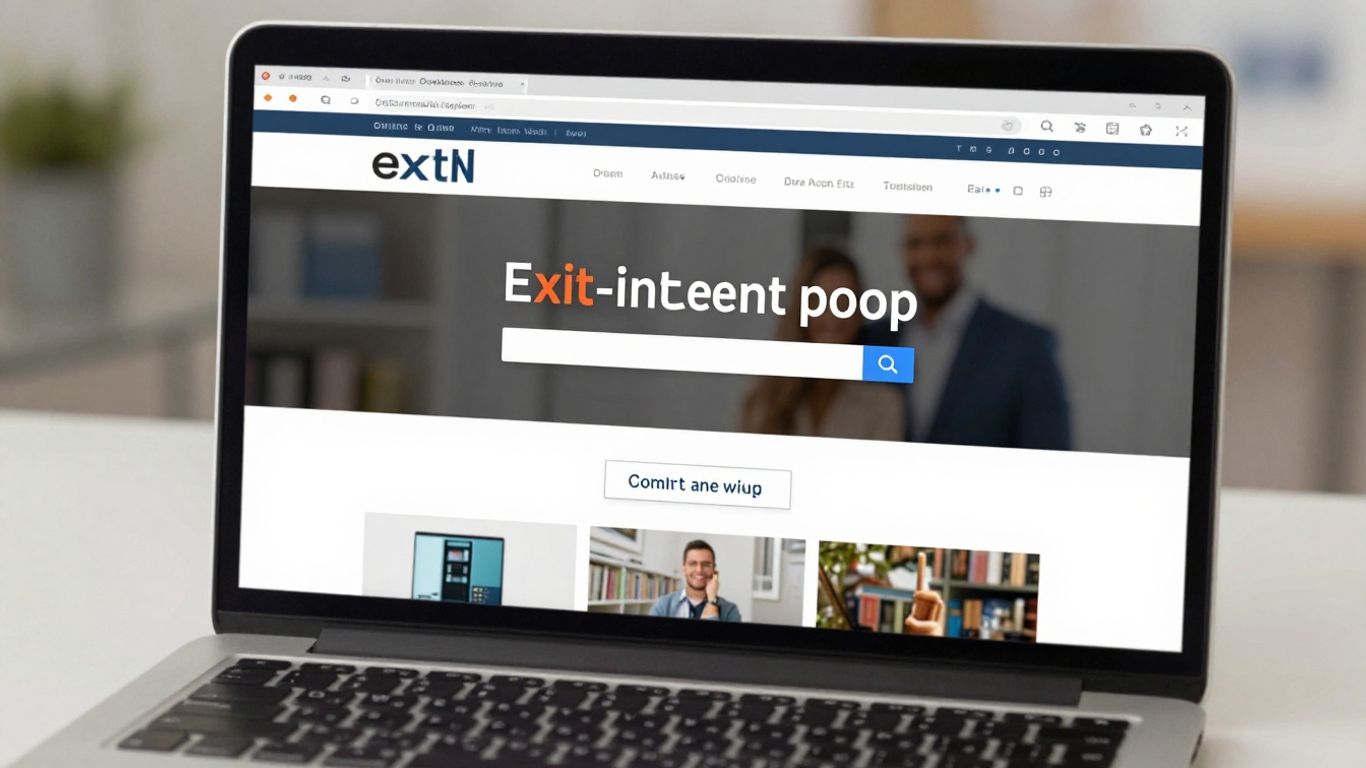 Exit-intent popup on a website with a call to action.
