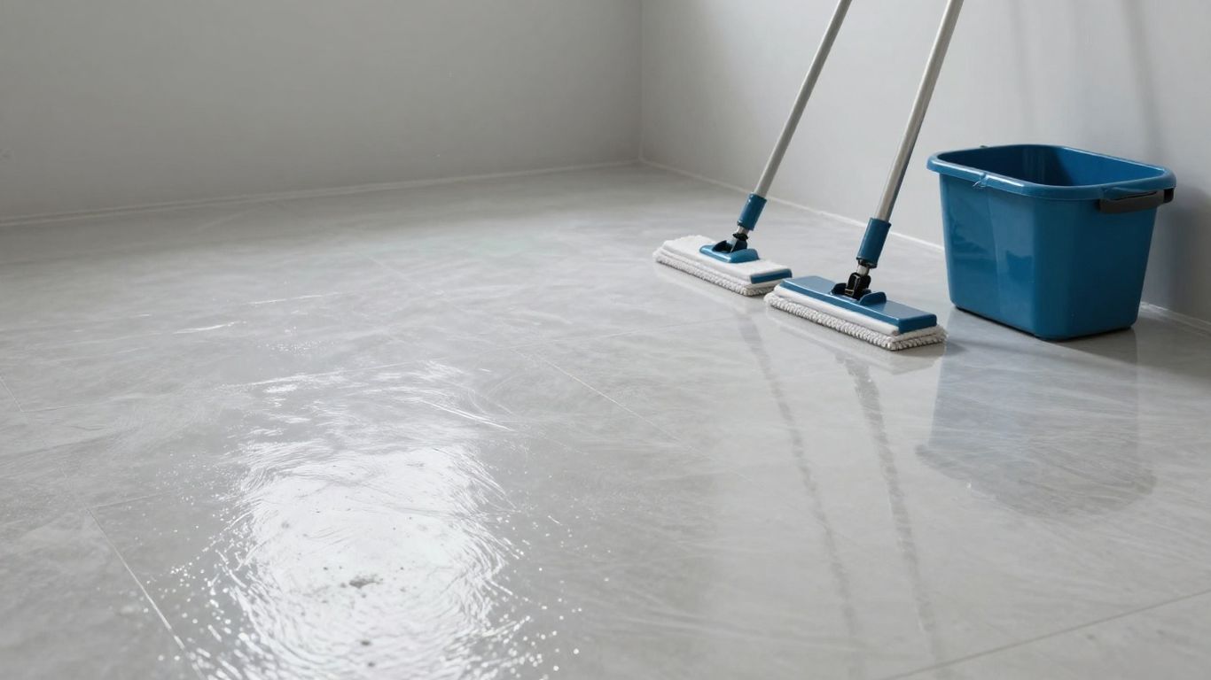 Clean construction floor after professional cleaning