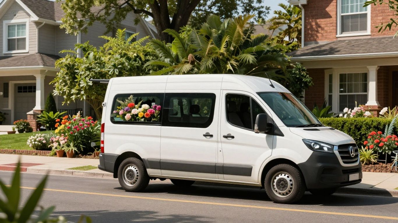 Delivery van in scenic Altona
