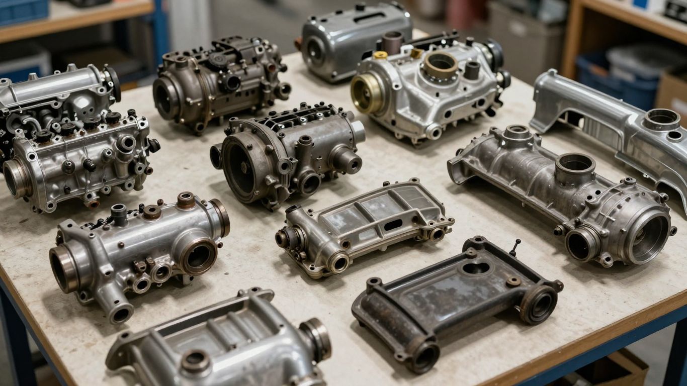 Used Chrysler auto parts on shelves
