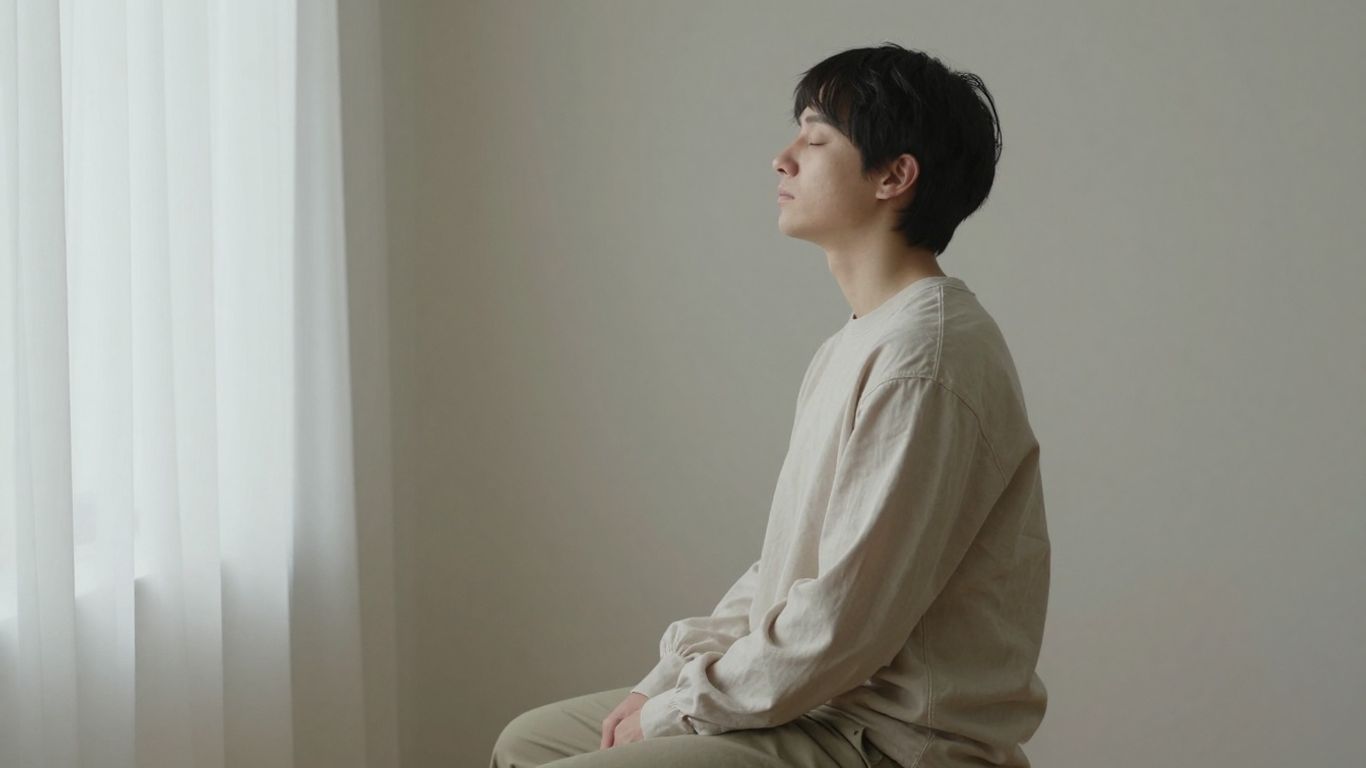 Mindful person in stillness