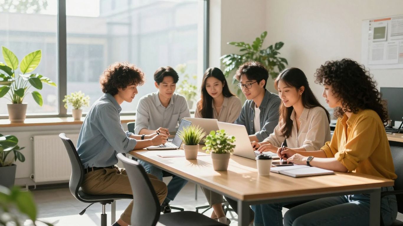 Pequenos negócios crescendo com sucesso e colaboração.