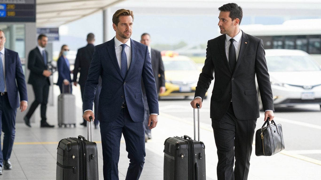 Professional chauffeur assisting with passenger luggage at PBI