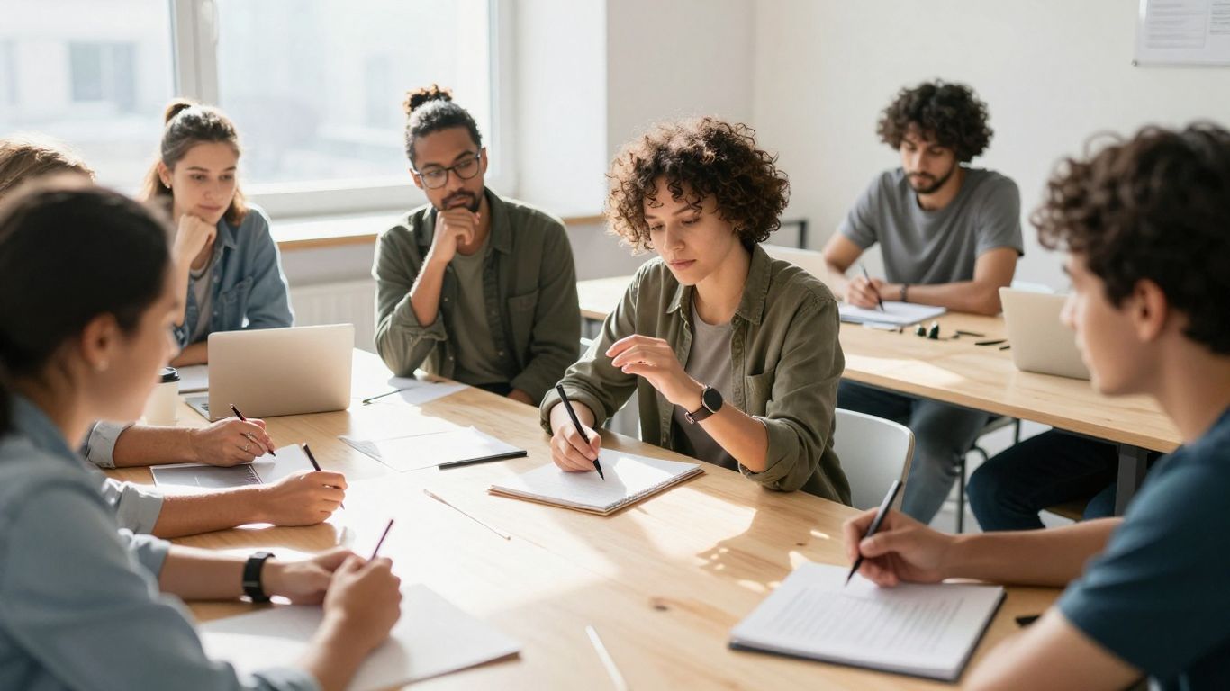 People learning and collaborating in a capacity building workshop.