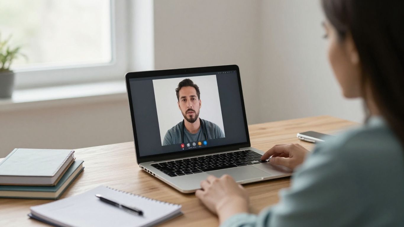 Provider reviewing a telehealth session setup