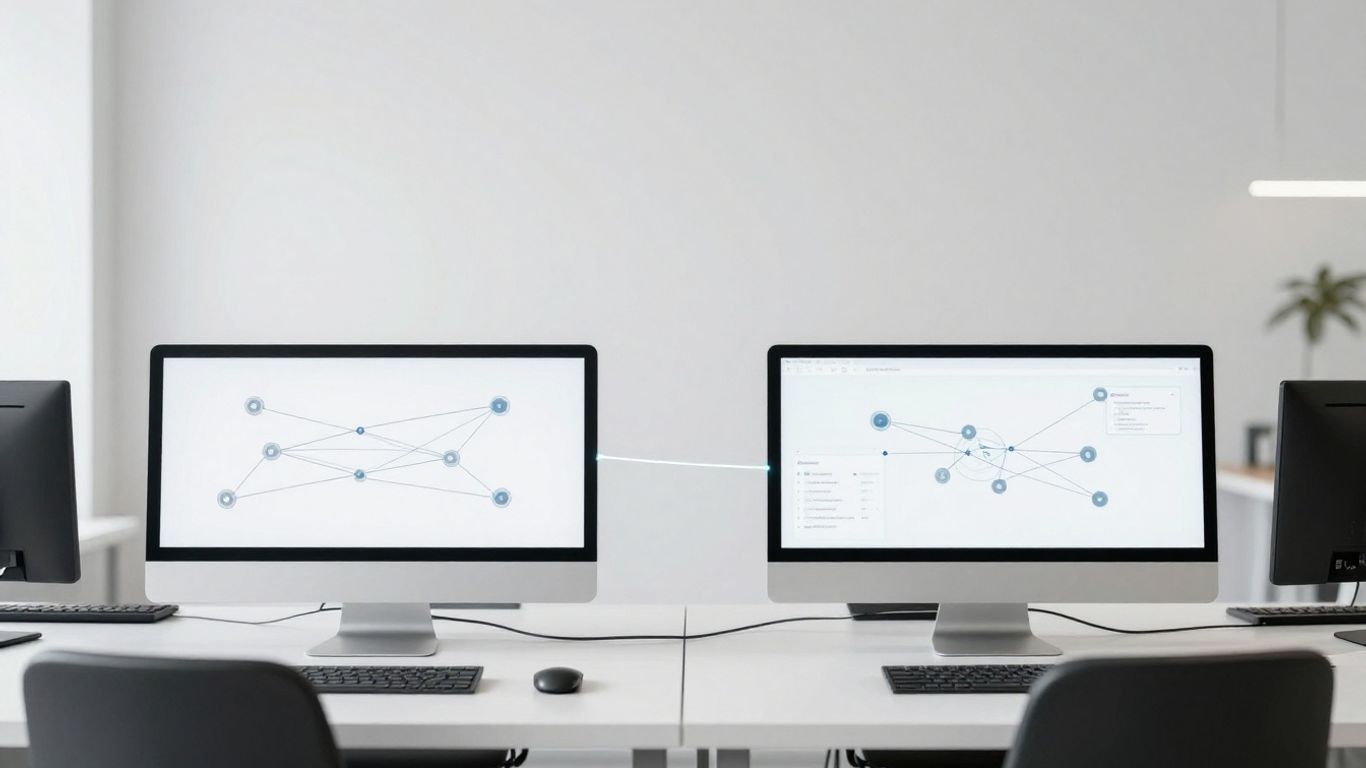 A series of interconnected blocks representing business systems