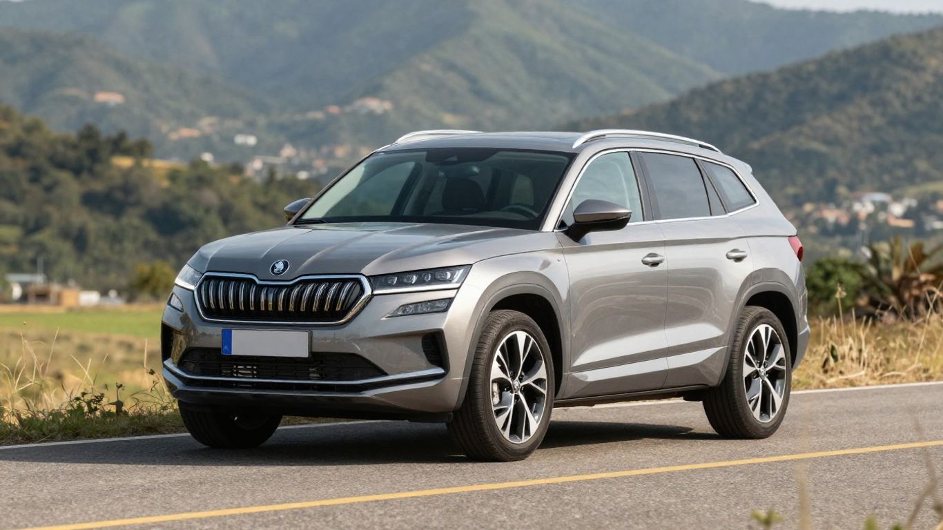 Skoda Kodiaq Familienauto auf einer Straße