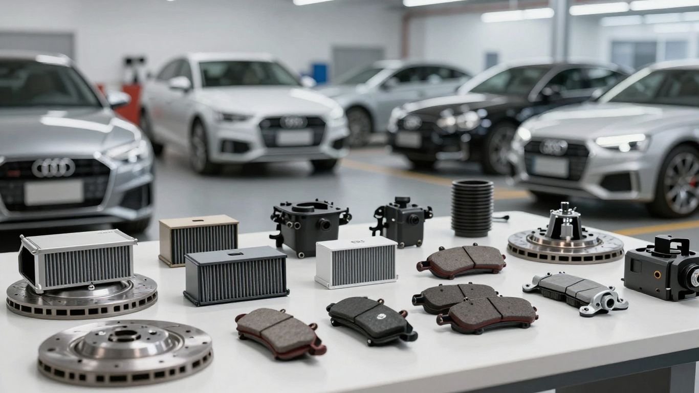 Audi car parts ready for delivery